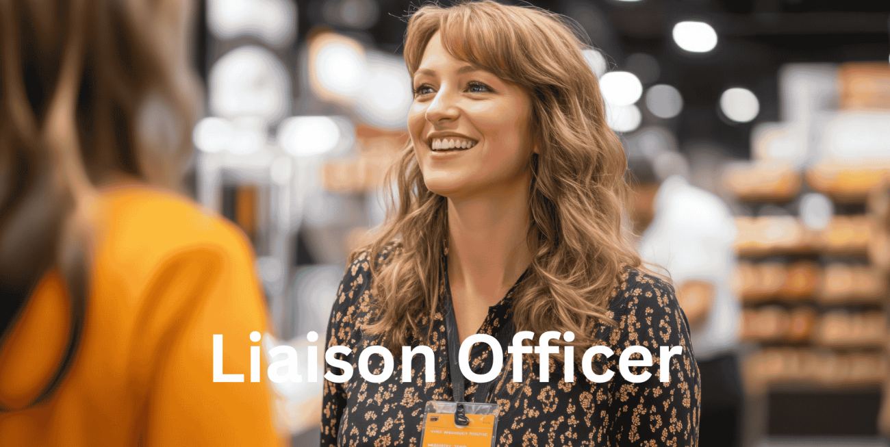 seoarang liaison officer yang sedang menjamu tamu MC acara